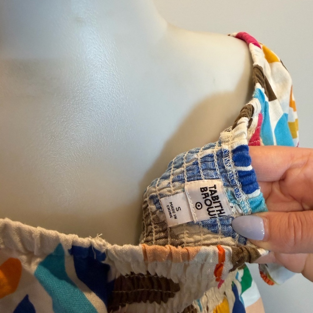 Tabitha Brown Vibrant Multicolor Leaf Print Mini Dress - Picture 7 of 7